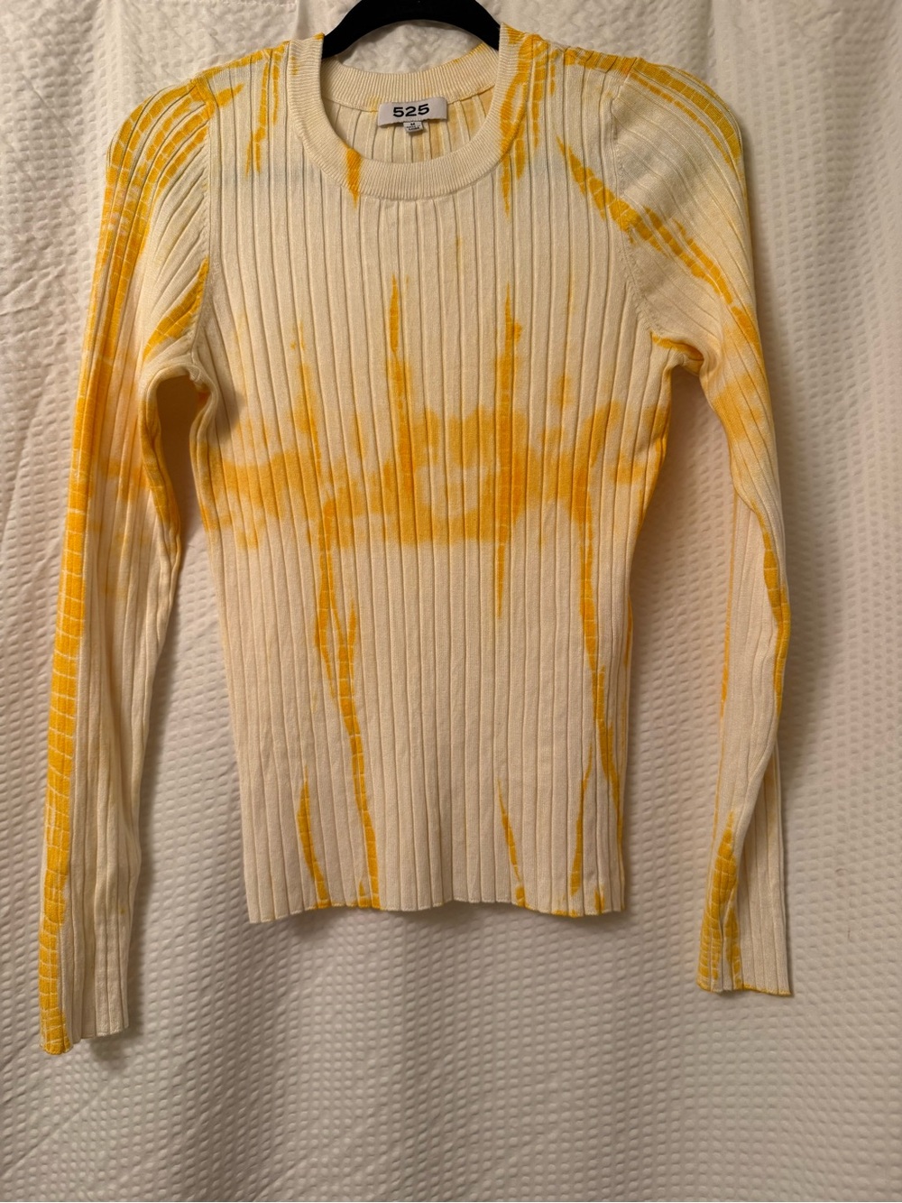 525 America Tie Dye Ribbed Long Sleeve Top Sz M Revolve Knit Chic Fitted